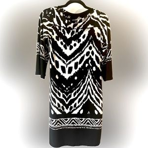 EUC Lucy & Laurel Shift/Sheath Dress Geometric Print-3/4 Sleeve